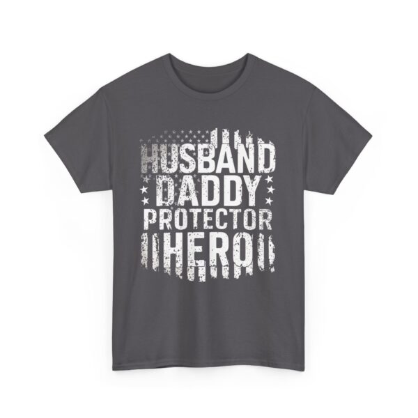 Husband Daddy Protector Hero Shirt, Unisex Heavy Cotton Tee for Father's Day, Perfect Gift for Patriotic Dads - Image 6