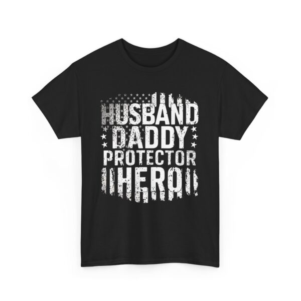 Husband Daddy Protector Hero Shirt, Unisex Heavy Cotton Tee for Father's Day, Perfect Gift for Patriotic Dads - Image 4