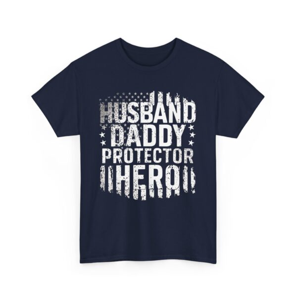 Husband Daddy Protector Hero Shirt, Unisex Heavy Cotton Tee for Father's Day, Perfect Gift for Patriotic Dads - Image 8