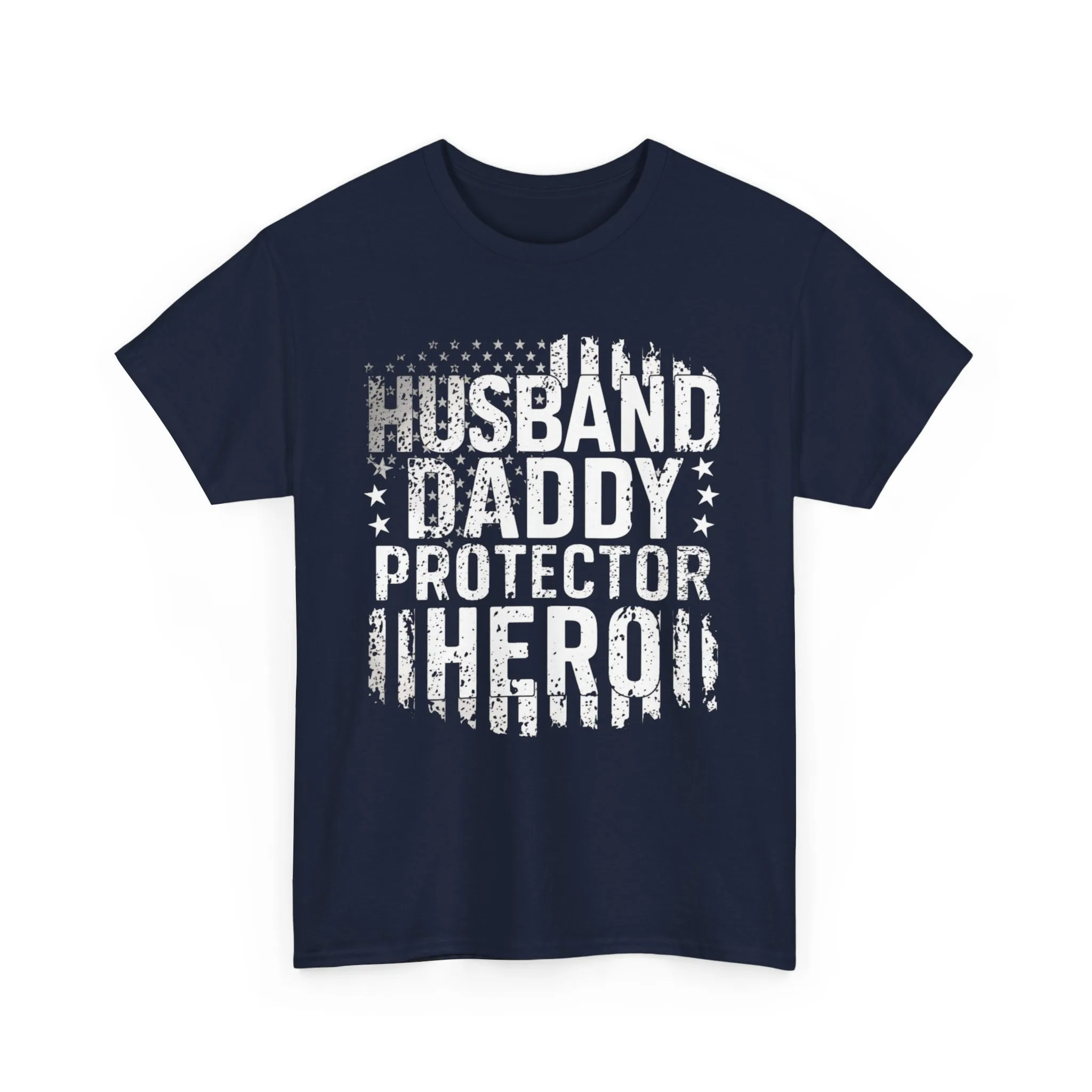 Husband Daddy Protector Hero Shirt, Unisex Heavy Cotton Tee for Father's Day, Perfect Gift for Patriotic Dads - Image 8