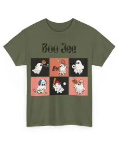 Alternative view of Boo Shirt, Comfy Heavy Cotton Tee for Halloween Celebrations, Ideal Gift for Spooky Vibes Enthusiasts