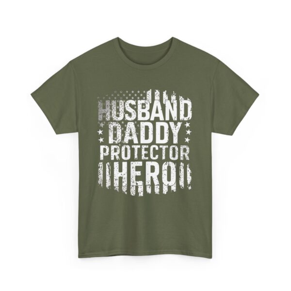 Husband Daddy Protector Hero Shirt, Unisex Heavy Cotton Tee for Father's Day, Perfect Gift for Patriotic Dads - Image 9