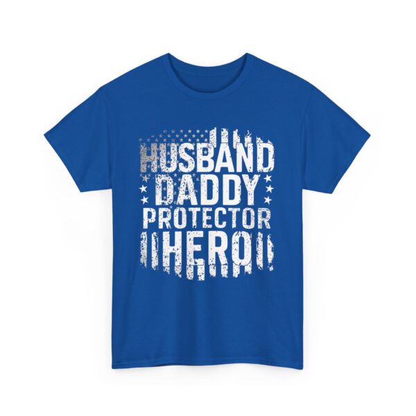 Husband Daddy Protector Hero Shirt, Unisex Heavy Cotton Tee for Father's Day, Perfect Gift for Patriotic Dads - Image 7