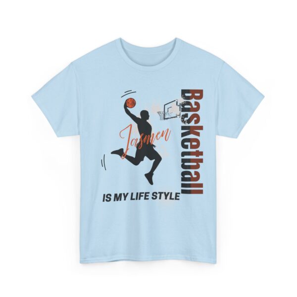 Playing Basketball Shirt, Unisex Heavy Cotton Tee, Ideal for Sports & Casual Wear, Perfect Gift for Basketball Lovers - Image 3