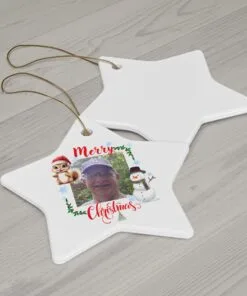 Alternative view of Personalize Ceramic Ornament, 4 Shapes, Photo Ornament