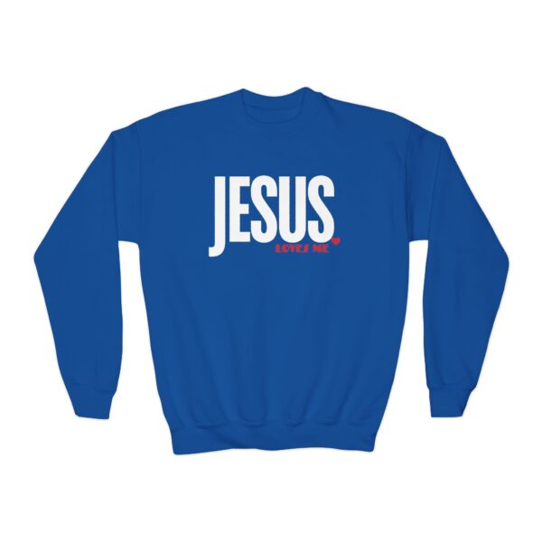 Jesus loves me Youth Crewneck Sweatshirt, Boys Girls Youth Sweatshirt,Christian Youth Sweatshirt, Religious Kid Christian Gifts, - Image 6