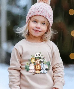 Safari Animals Toddler Sweatshirt, Vintage Kids Knit Safari Animal Sweaters, African Safari Animals