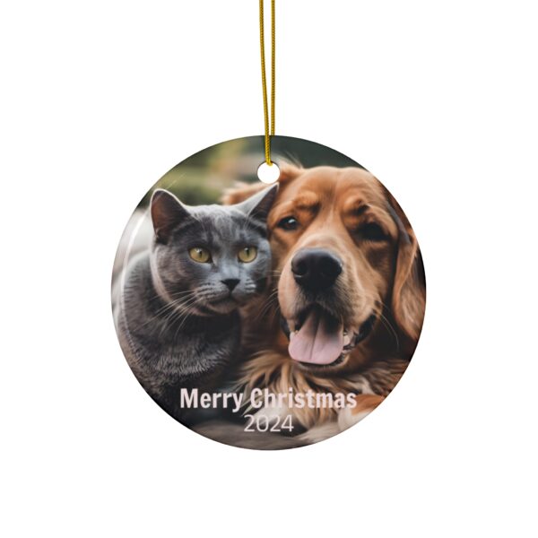 Dog Cat Christmas Ornament, Gift for Pet Lovers, Pet Memorial Ornament, Xmas Tree Deco, Custom Dog Ornament - Image 2