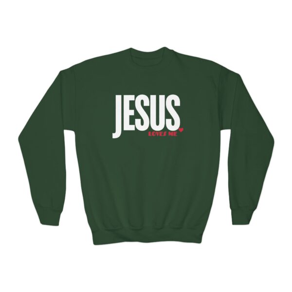 Jesus loves me Youth Crewneck Sweatshirt, Boys Girls Youth Sweatshirt,Christian Youth Sweatshirt, Religious Kid Christian Gifts, - Image 4