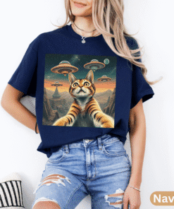 Alternative view of Cat Selfie with Alien Shirt, Cat Selfie with Alien Shirt, UFO Cat Selfie Shirt, Funny Cat Shirt, Cat Meme Shirt, Alien UFO Shirt Cat Lover Shirt Funny UFO Cat Selfie Tee