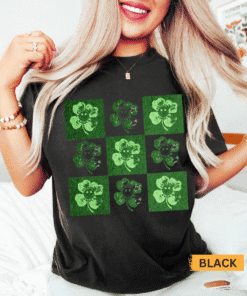 Retro Checkered St Patrick's Day Womens Tee, Comfort Colors® St. Patrick's Day Shirt, Prone to Shenanigans and Malarkey Shamrock Shirt