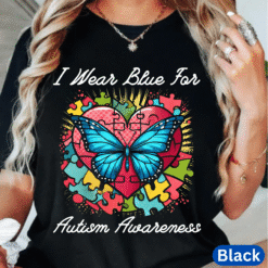 I Wear Blue for Autism Awareness T-Shirt, Autism Awareness Month T-Shirt, Mental Health Awareness Tee, ASD Neurodiverse Shirt