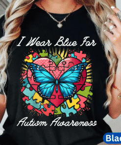 I Wear Blue for Autism Awareness T-Shirt, Autism Awareness Month T-Shirt, Mental Health Awareness Tee, ASD Neurodiverse Shirt