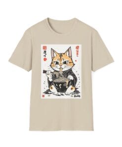 Alternative view of Kawaii Cat Ramen Anime Lovers T-Shirt, Ramen Cat Shirt, Cute Noodle Cat Sweatshirt, Kawaii Japanese Anime Cat Shirt