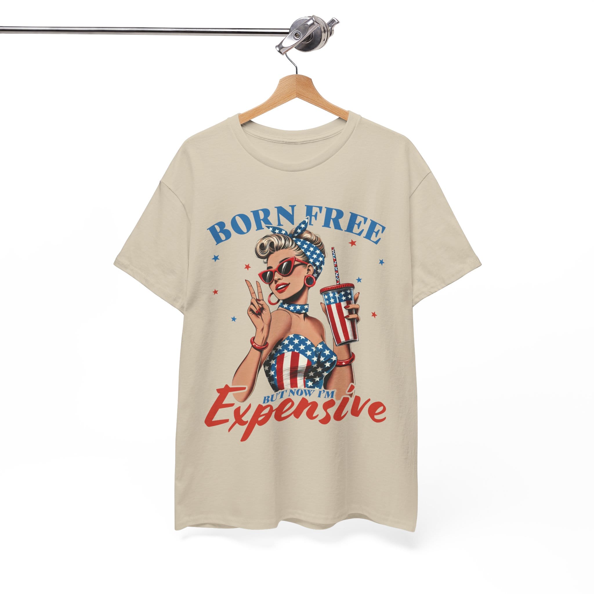 Born Free Graphic Tee - Vintage Style Unisex Cotton Shirt for Summer Celebrations, 4th of July, BBQs, and Everyday Wear - Image 7