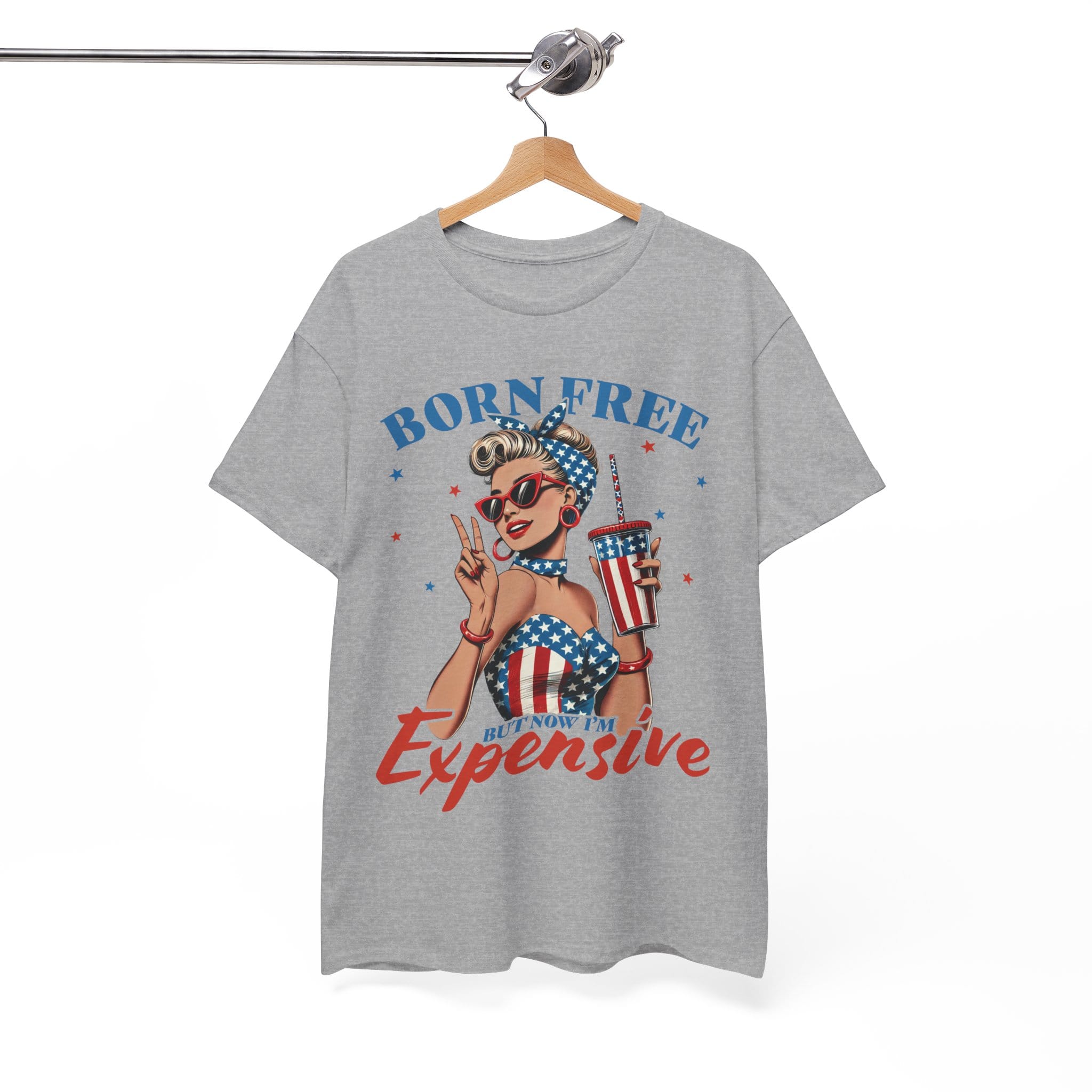 Born Free Graphic Tee - Vintage Style Unisex Cotton Shirt for Summer Celebrations, 4th of July, BBQs, and Everyday Wear - Image 8