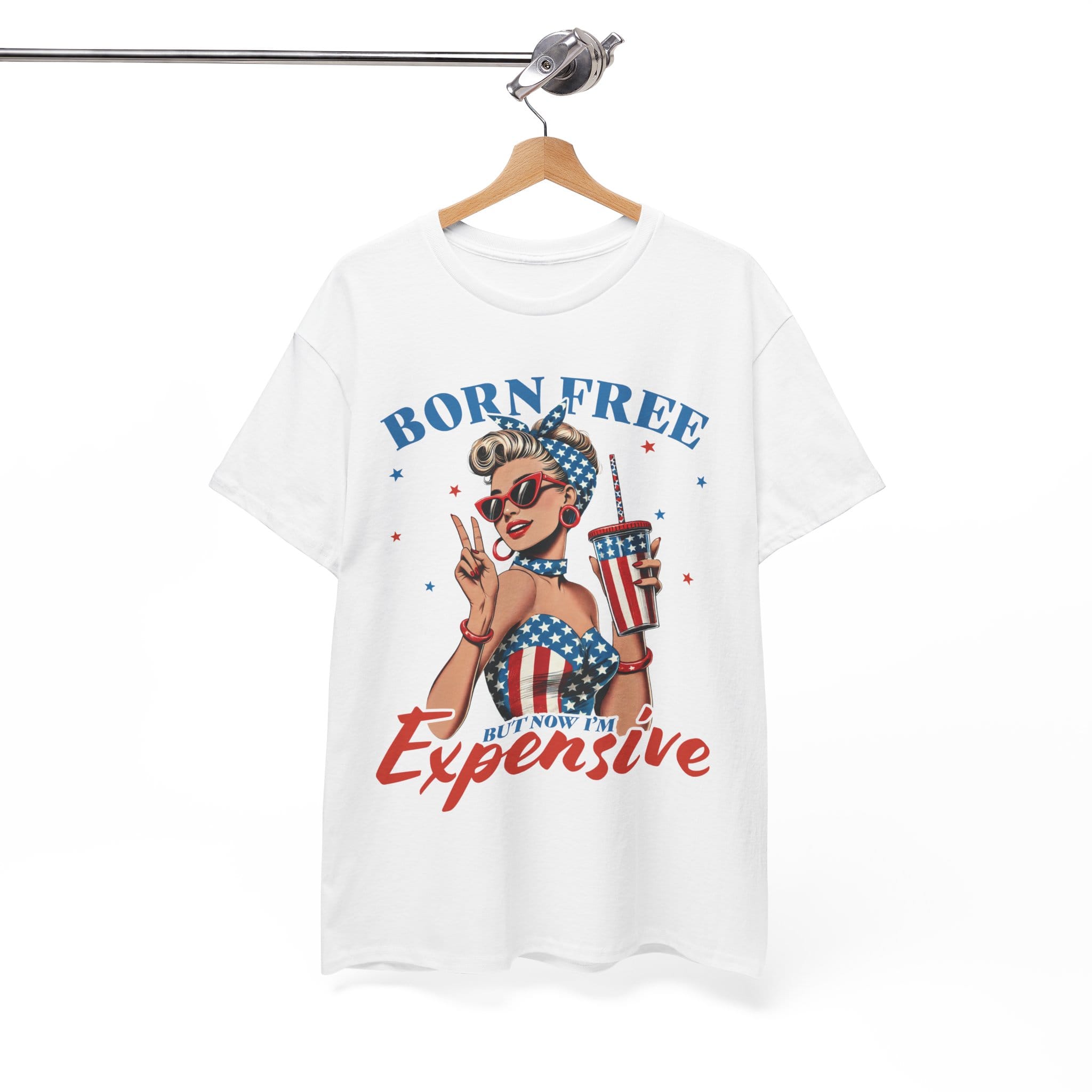 Born Free Graphic Tee - Vintage Style Unisex Cotton Shirt for Summer Celebrations, 4th of July, BBQs, and Everyday Wear - Image 14