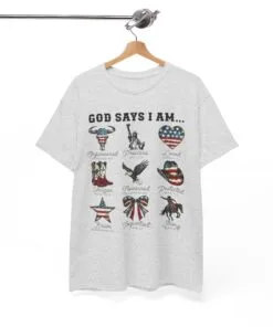 Alternative view of God Says I Am Shirt, Cowboy Shirt, Western Shirt, 4th Of July Shirt, Western Shirt, Patriotic Shirt, American Shirt, God Bless America Shirt, Awakened Patriot, Republican Shirt, Conservative Shirt,