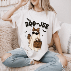 Boo-Jee Ghost Unisex Heavy Cotton Tee, Halloween T-Shirt, Cute Ghost Tee, Funny Graphic Tee, Spooky Season Shirt