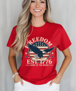 Alternative view of Vintage Freedom T-Shirt, Patriotic Apparel, Eagle Design, 4th of July, Americana Clothing, Unisex Graphic Tee, Gift for Veterans