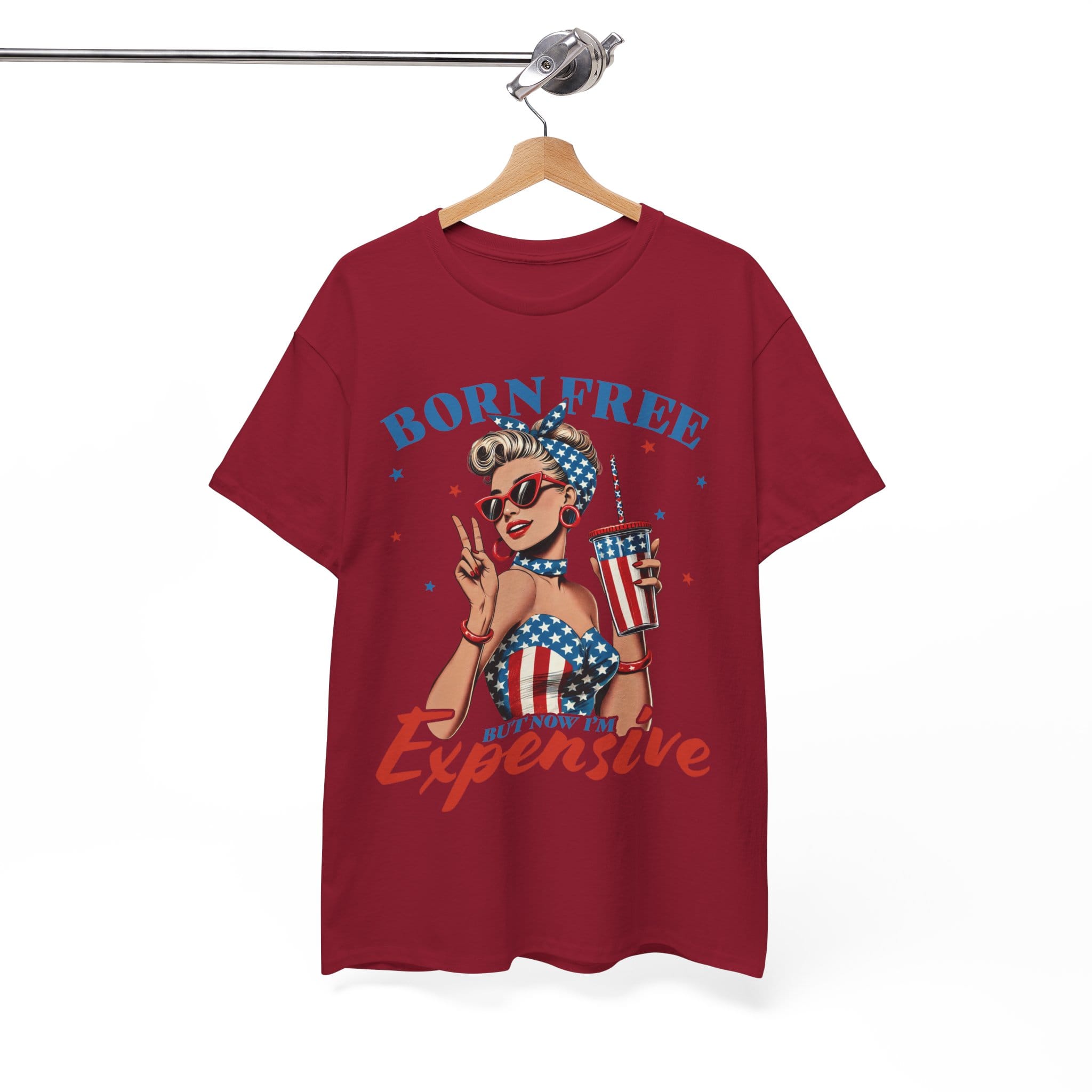 Born Free Graphic Tee - Vintage Style Unisex Cotton Shirt for Summer Celebrations, 4th of July, BBQs, and Everyday Wear - Image 12