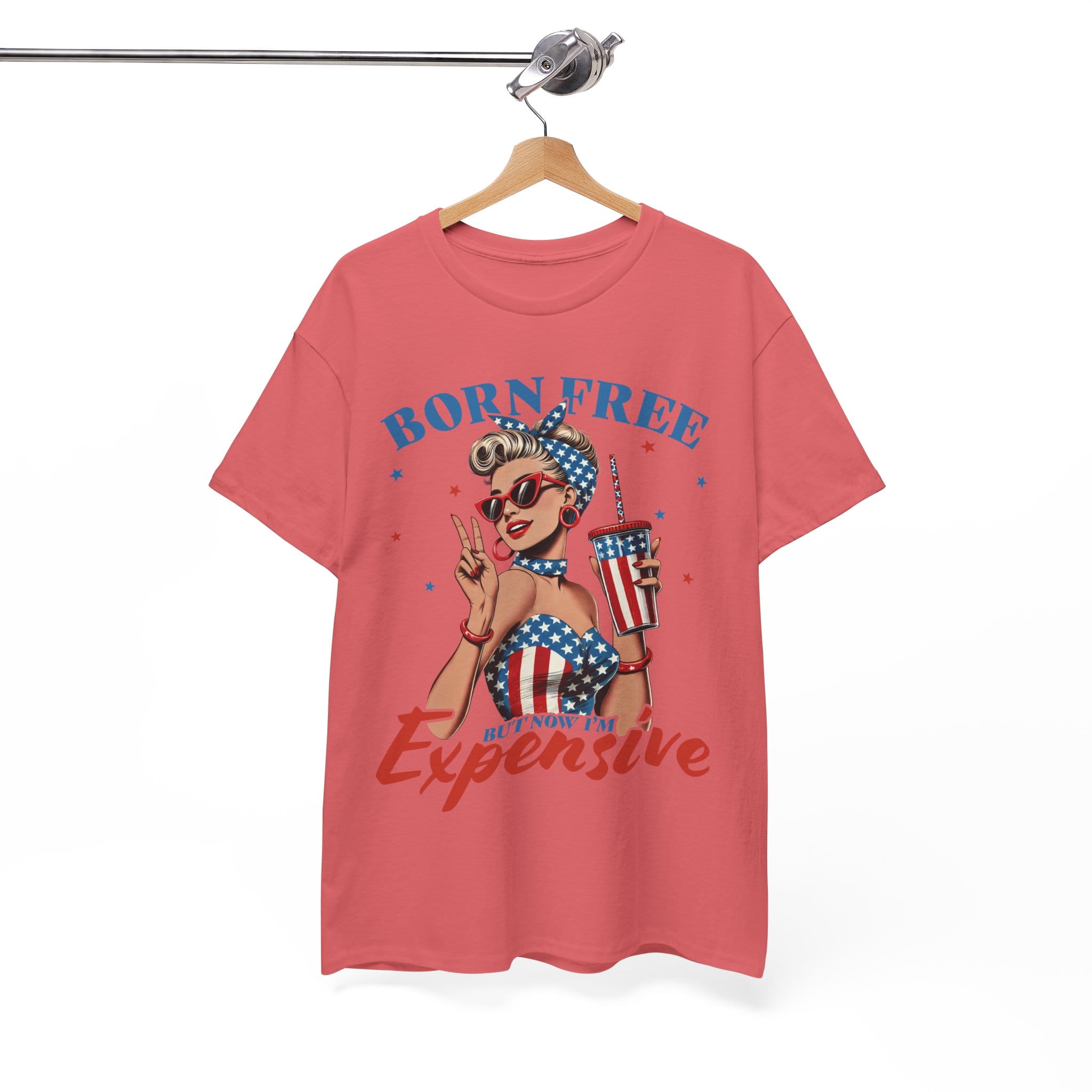 Born Free Graphic Tee - Vintage Style Unisex Cotton Shirt for Summer Celebrations, 4th of July, BBQs, and Everyday Wear - Image 5