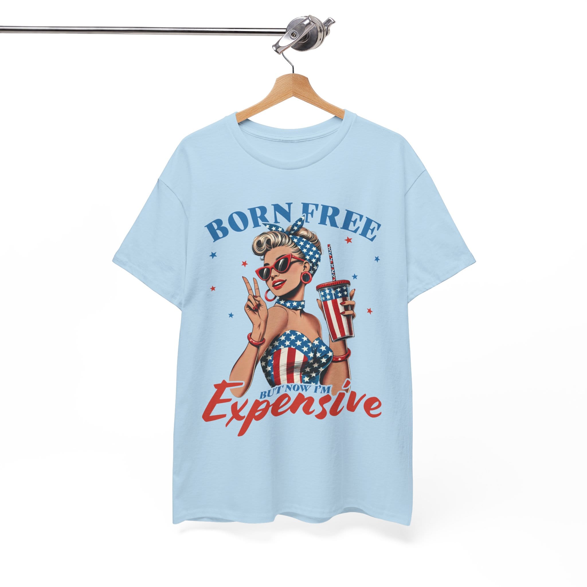Born Free Graphic Tee - Vintage Style Unisex Cotton Shirt for Summer Celebrations, 4th of July, BBQs, and Everyday Wear - Image 9