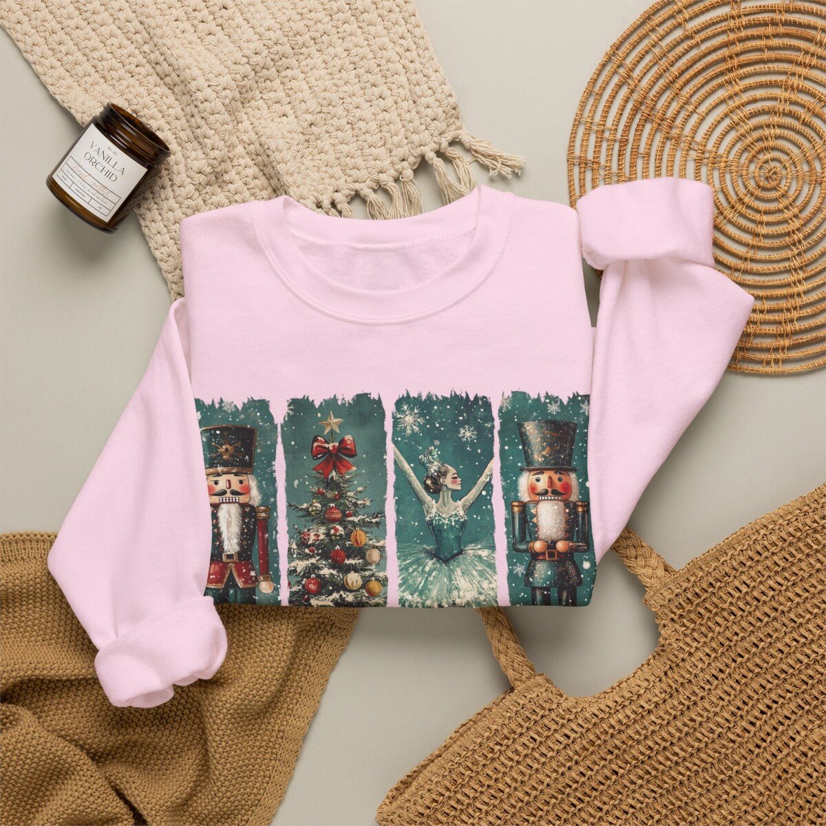 Nutcracker Ballet Panels sweatshirt | Christmas tree holiday ballet dancer design, Retro Christmas Shirt Comfort Colors, Cute Xmas Tshirt - Image 11