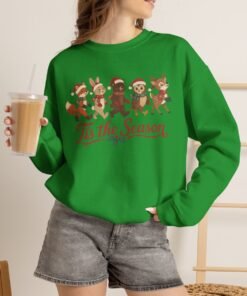 'Tis the Season Crewneck Sweatshirt — Cute Woodland Animals Holiday Pullover