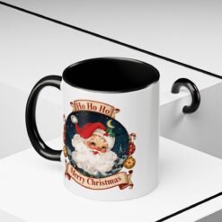 Vintage Santa Ho Ho Ho Merry Christmas Mug | Accent Coffee Mug