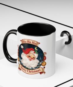 Vintage Santa Ho Ho Ho Merry Christmas Mug | Accent Coffee Mug