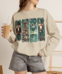 Nutcracker Ballet Panels sweatshirt | Christmas tree holiday ballet dancer design, Retro Christmas Shirt Comfort Colors, Cute Xmas Tshirt