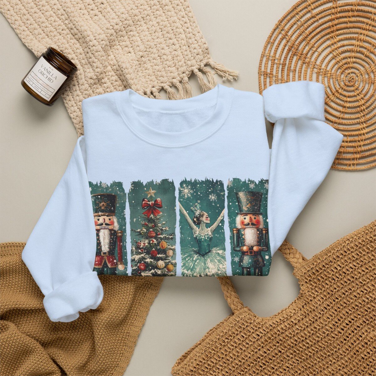 Nutcracker Ballet Panels sweatshirt | Christmas tree holiday ballet dancer design, Retro Christmas Shirt Comfort Colors, Cute Xmas Tshirt - Image 10