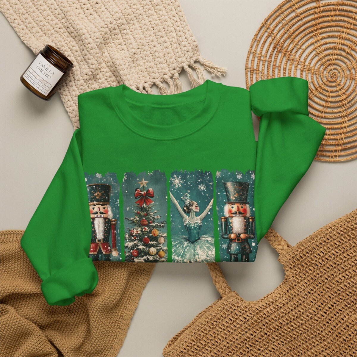 Nutcracker Ballet Panels sweatshirt | Christmas tree holiday ballet dancer design, Retro Christmas Shirt Comfort Colors, Cute Xmas Tshirt - Image 9
