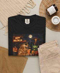 Alternative view of Halloween Bar Dogs T-Shirt | Haunted Pumpkin Cat Rat Moon Night
