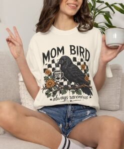 Comfort Color Mom Bird Crow T-shirt, Floral Raven Design, Funny Bird, Frog Meme, Raccoon Tee