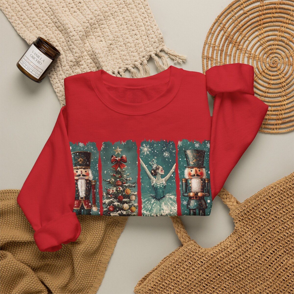 Nutcracker Ballet Panels sweatshirt | Christmas tree holiday ballet dancer design, Retro Christmas Shirt Comfort Colors, Cute Xmas Tshirt - Image 12