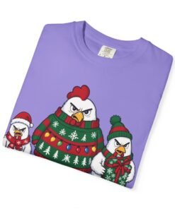 Alternative view of Just a Jolly Chicken Christmas T-Shirt, Funny Christmas Chicken Shirt, Comfort Colors® Gif for Holiday Tee, Cute Farm Animal Gift