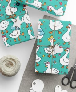 Alternative view of Dancing Ducks Pattern Wrapping Paper | Cute Bird Gift Wrap Sheets