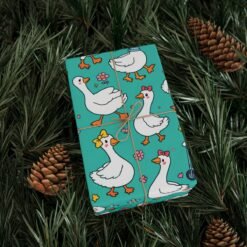 Dancing Ducks Pattern Wrapping Paper | Cute Bird Gift Wrap Sheets
