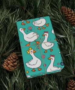Dancing Ducks Pattern Wrapping Paper | Cute Bird Gift Wrap Sheets