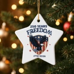 America Bald Eagle 250 Years Ceramic Ornament | Patriotic 1776