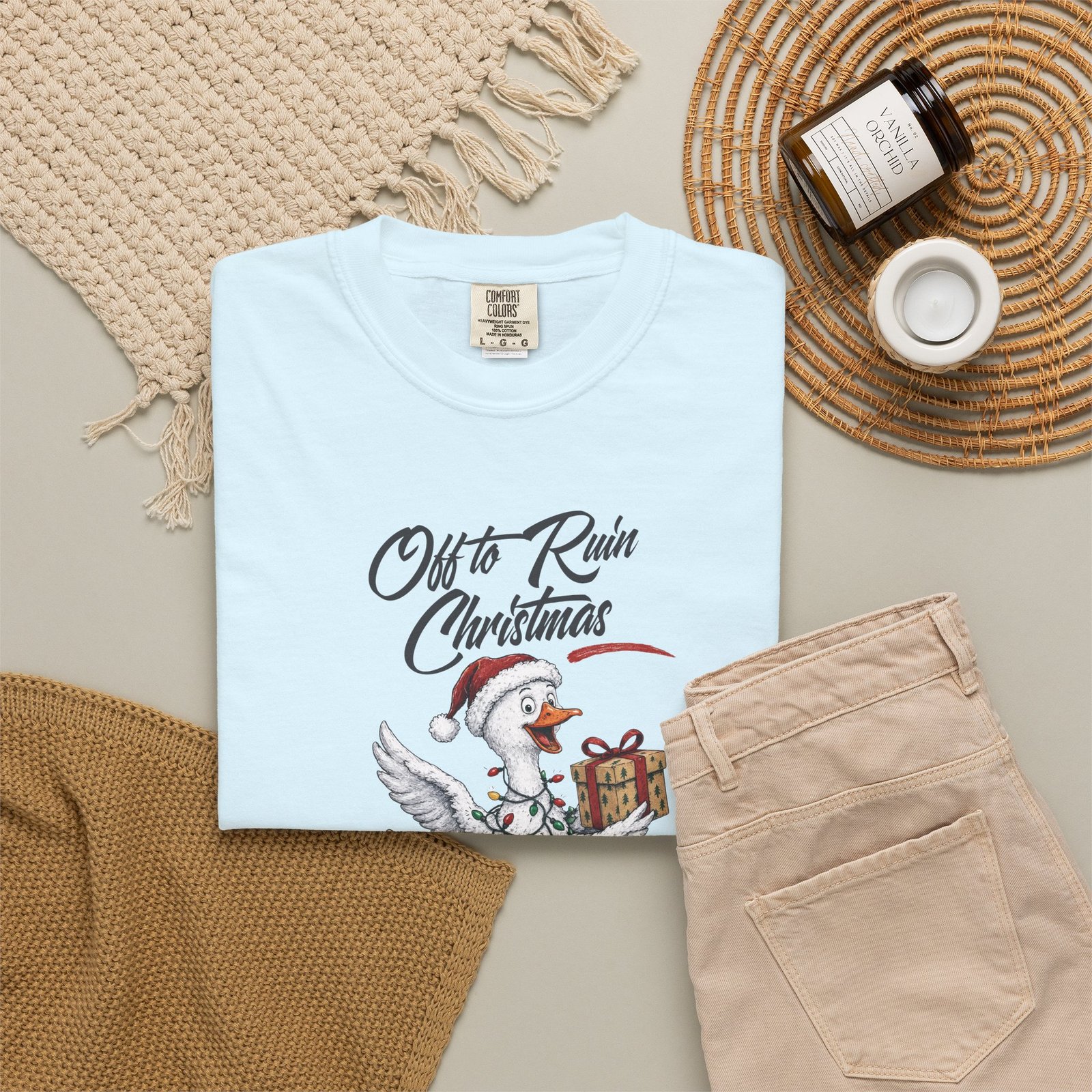 Christmas Goose Scooter T-Shirt — "Out to Ruin Christmas" Holiday Tee - Image 6