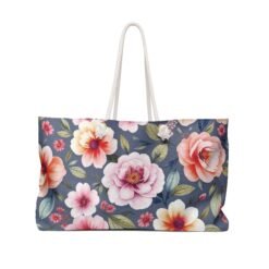 Floral Weekender Bag - Large Pink & Coral Blossom Travel Tote