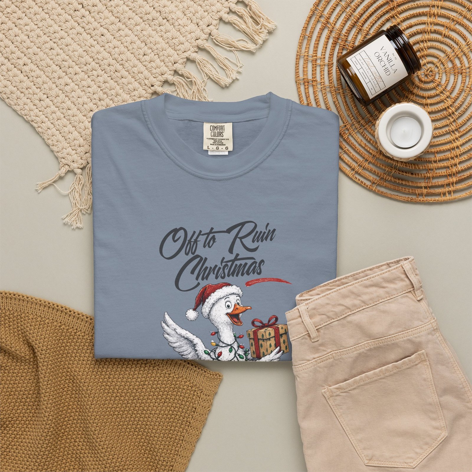 Christmas Goose Scooter T-Shirt — "Out to Ruin Christmas" Holiday Tee - Image 7