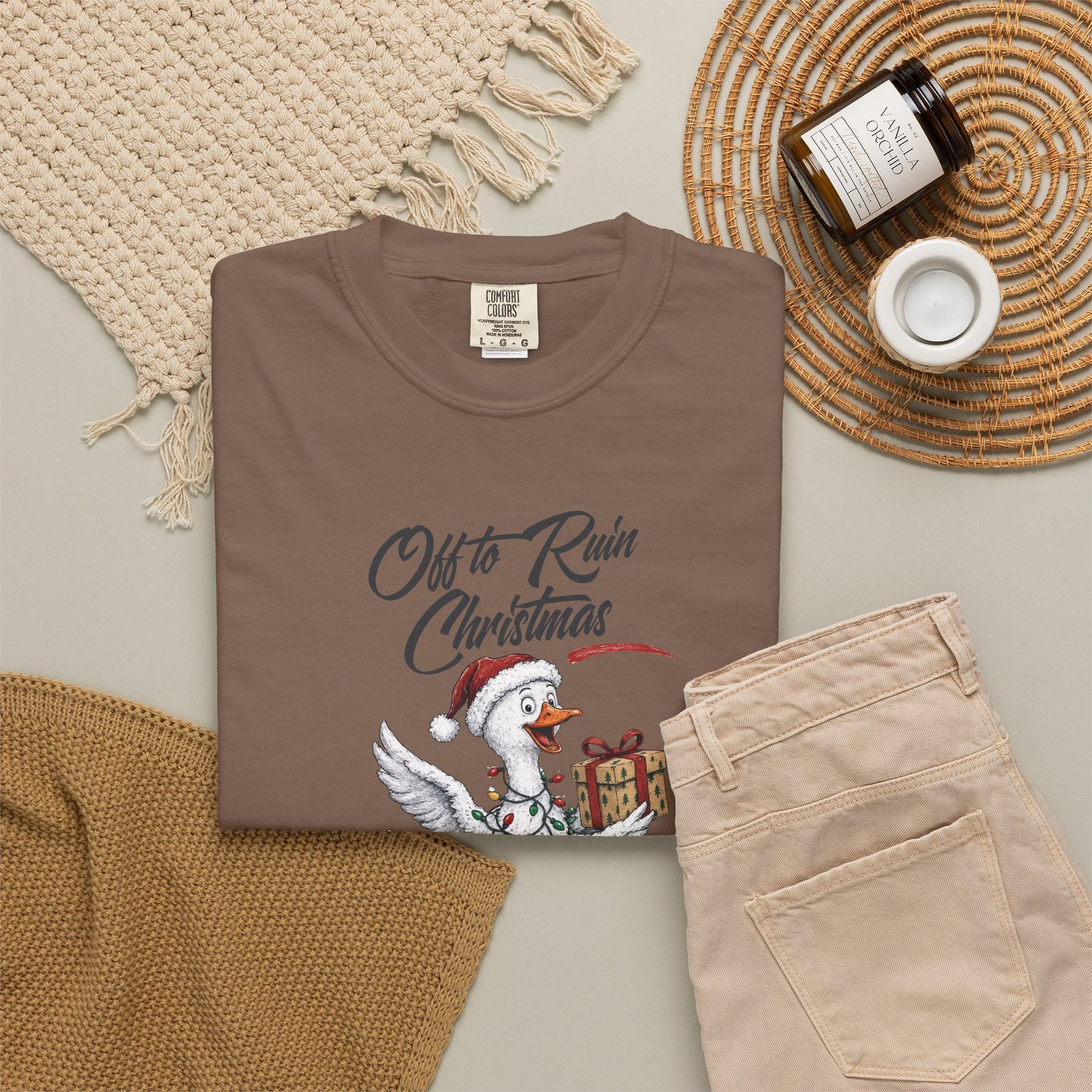 Christmas Goose Scooter T-Shirt — "Out to Ruin Christmas" Holiday Tee - Image 3