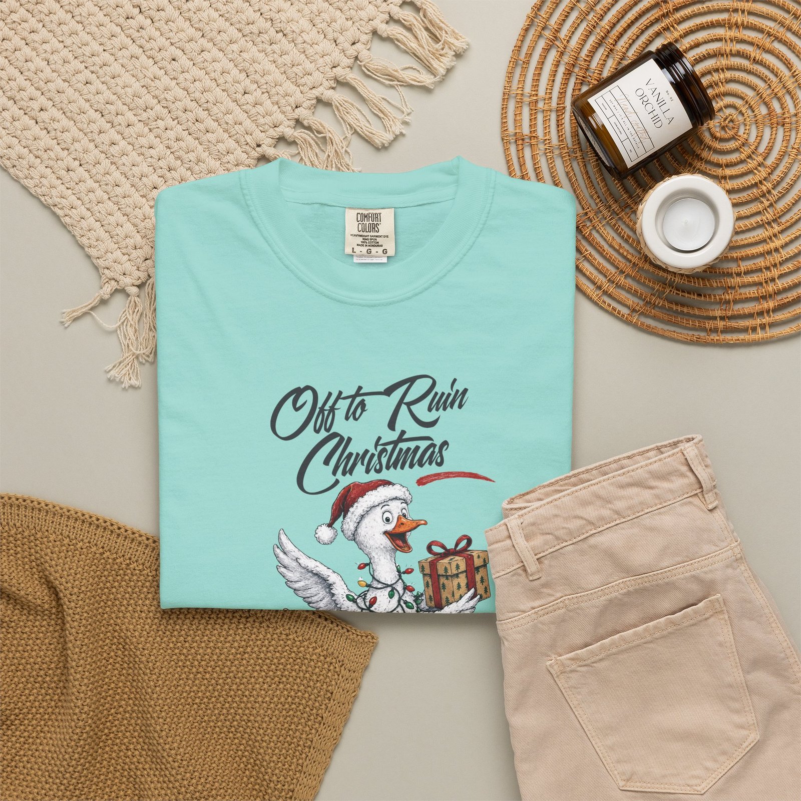 Christmas Goose Scooter T-Shirt — "Out to Ruin Christmas" Holiday Tee - Image 5