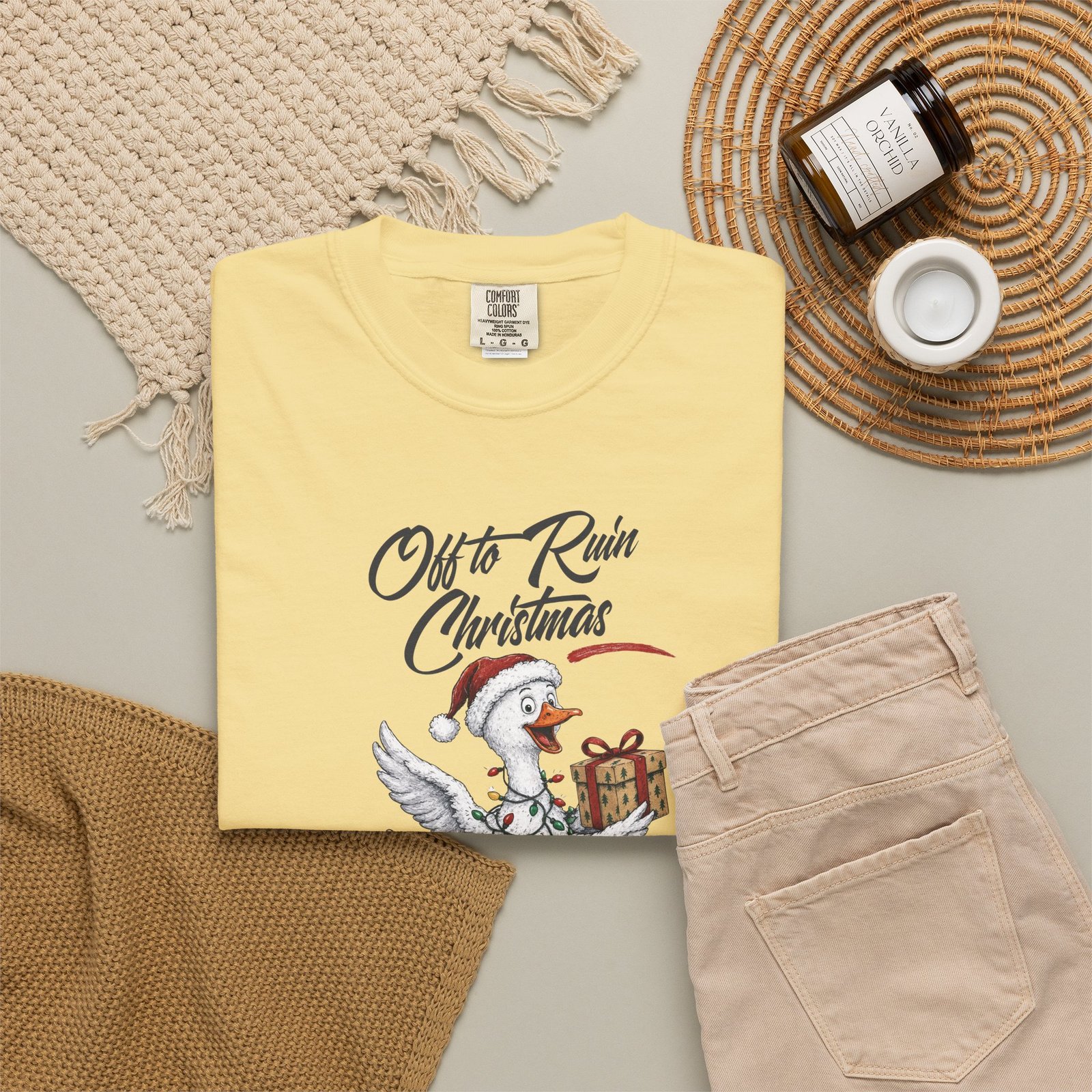 Christmas Goose Scooter T-Shirt — "Out to Ruin Christmas" Holiday Tee - Image 4