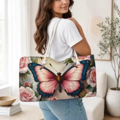 Butterfly Rose Weekender Bag — Floral Travel Tote
