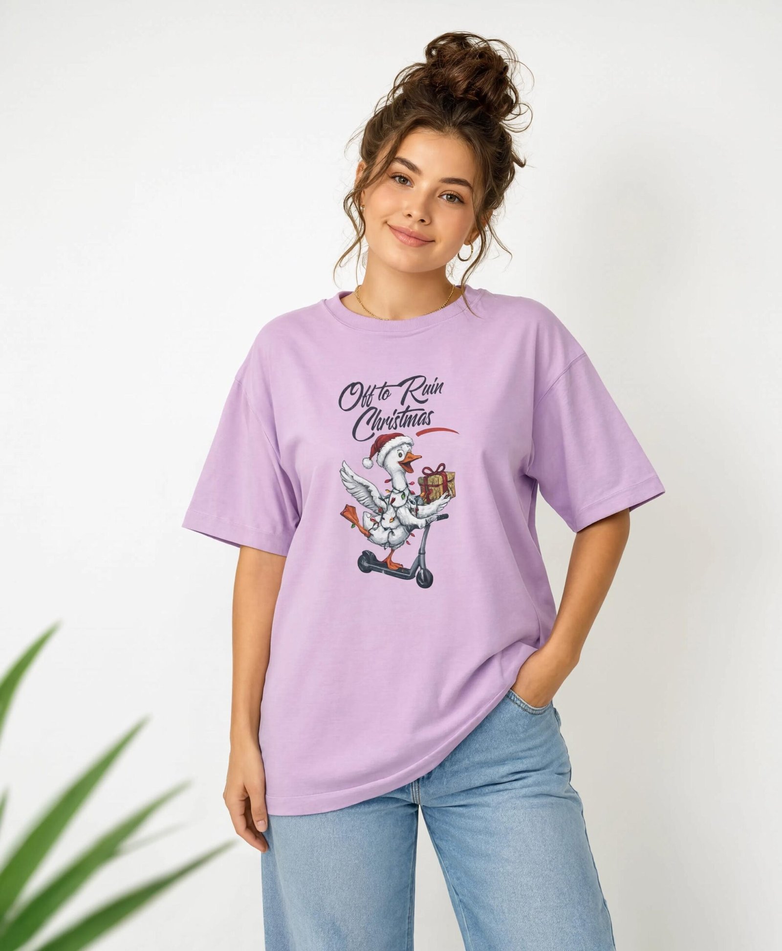 Christmas Goose Scooter T-Shirt — "Out to Ruin Christmas" Holiday Tee